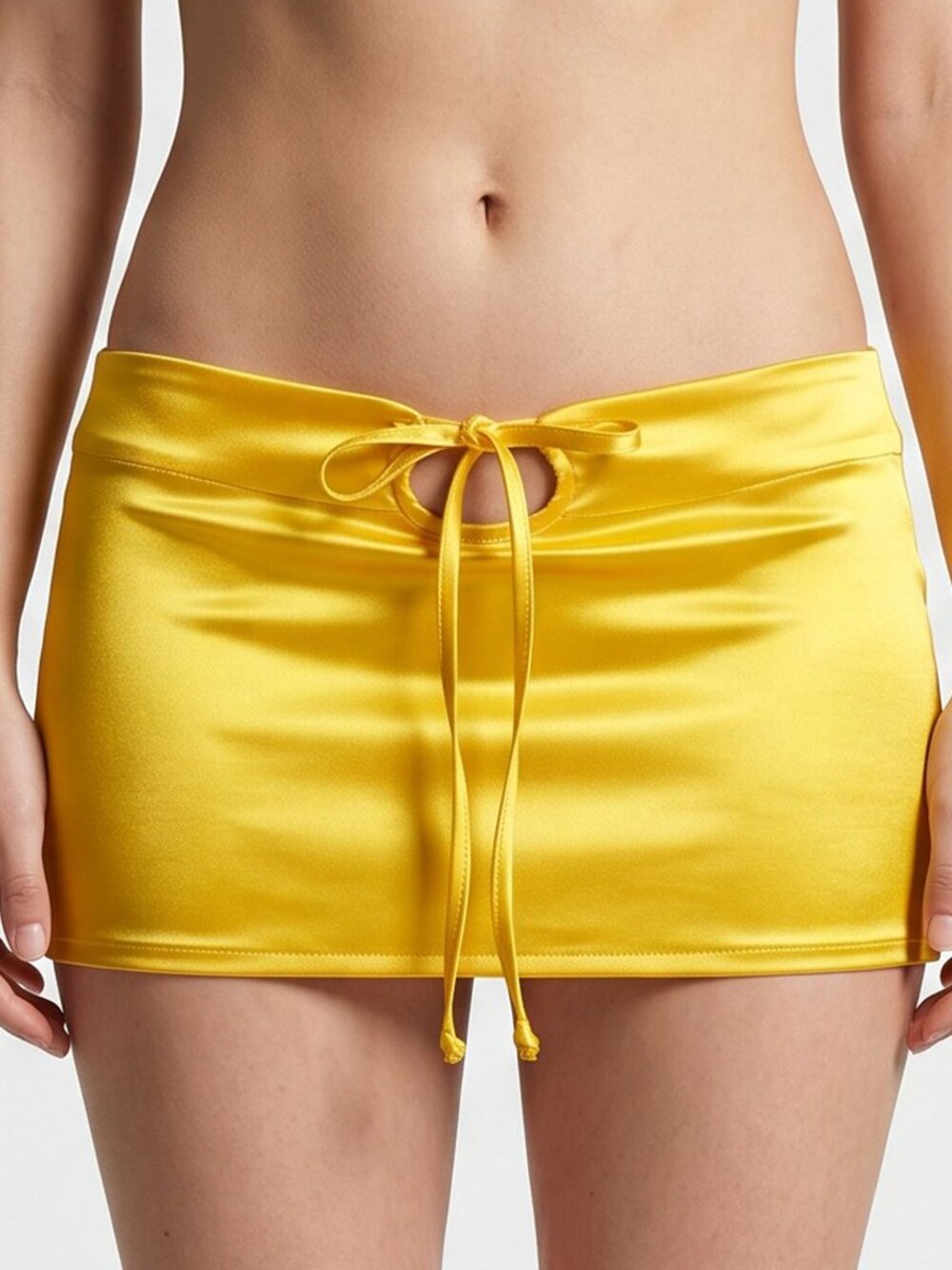 Flirty Mini Skirt. Waist Band. Reversible Keyhole Feature in Front or Back.